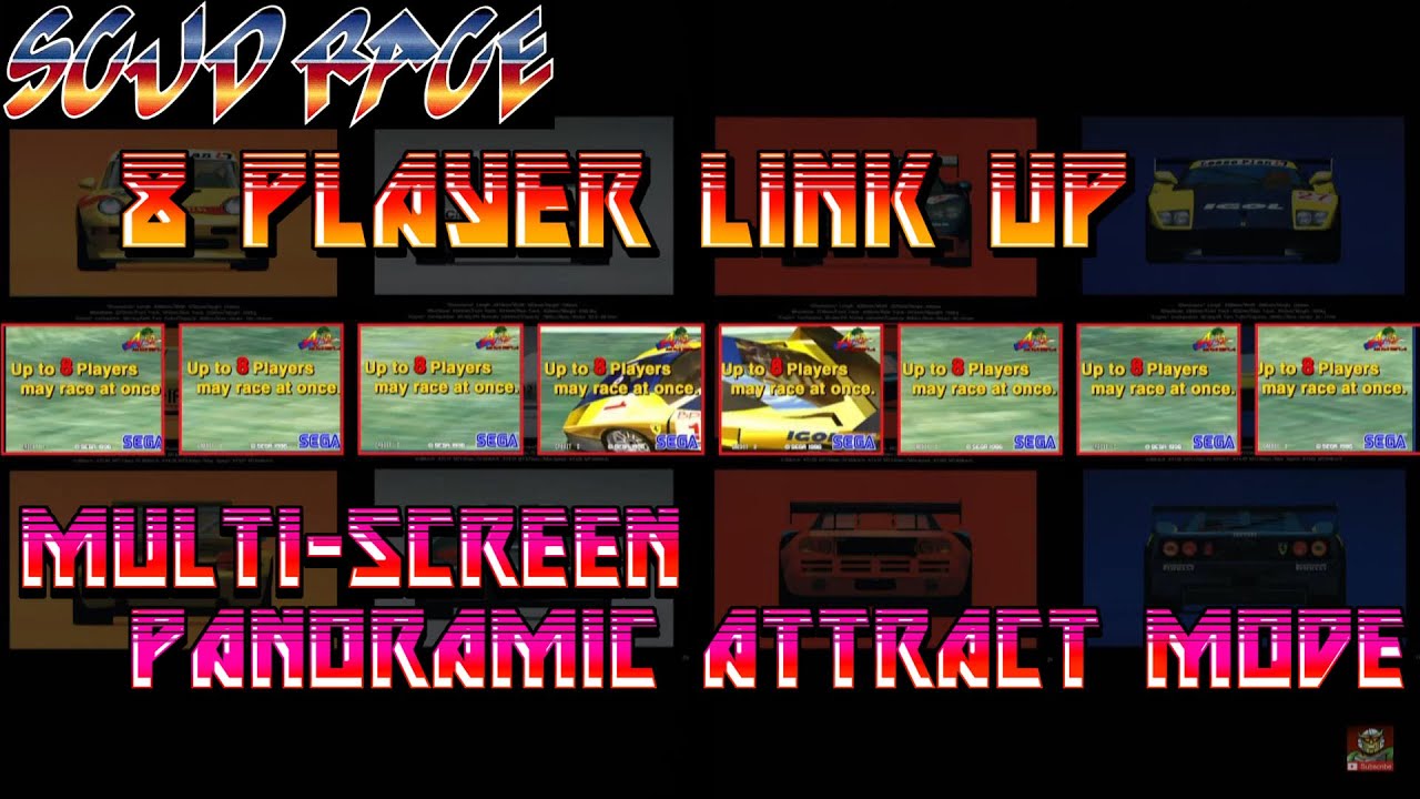Scud Race - 8 Player Panoramic Attract Mode