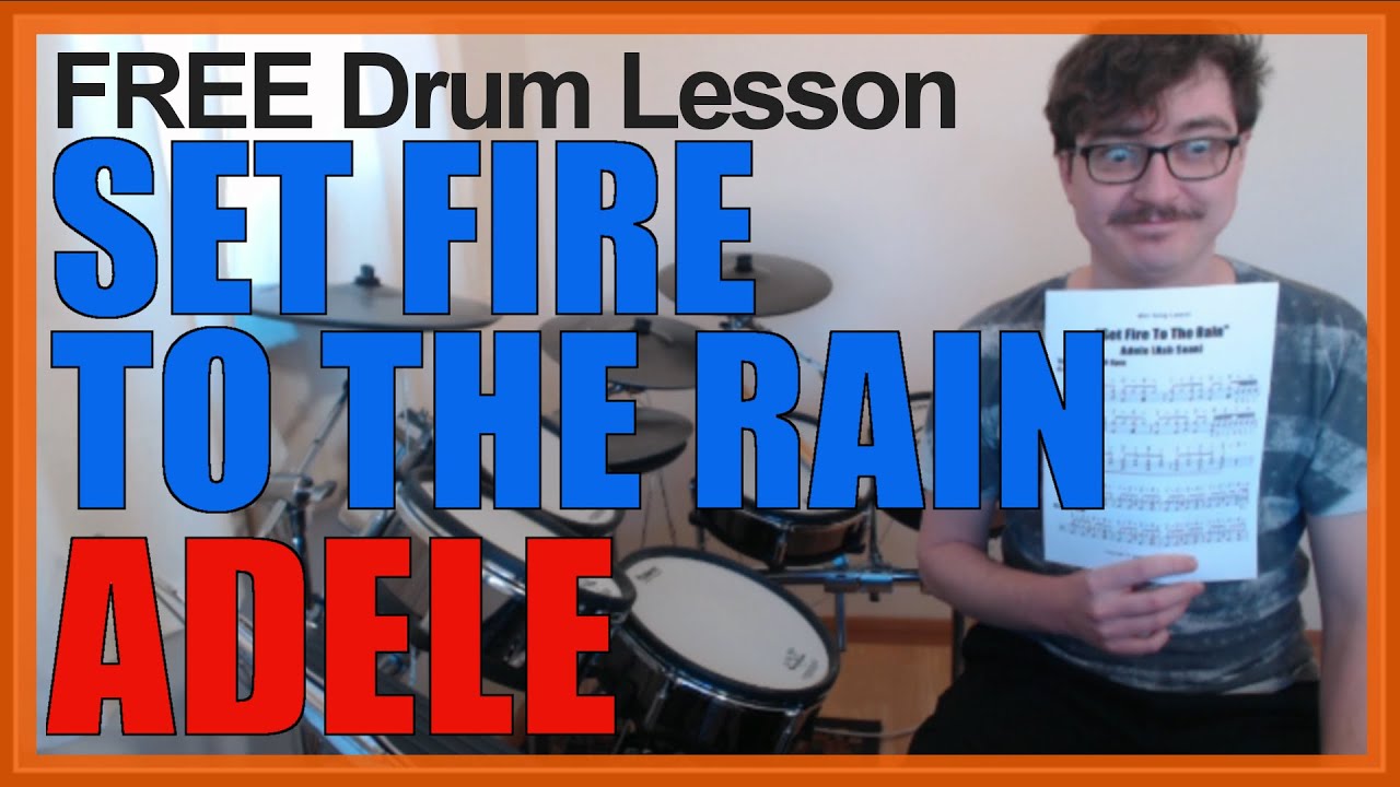 ★ Set Fire To The Rain (Адель) ★ БЕСПЛАТНЫЙ видеоурок игры на барабанах | Как играть ПЕСНЮ (Эш Соан)
