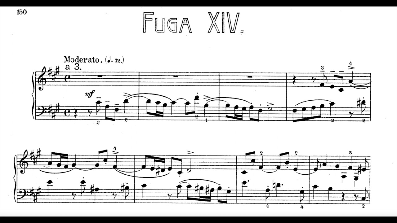 Bach - Prelude & Fugue No. 14 in F-sharp minor, WTC II, BWV 883 (Hewitt) [Score]