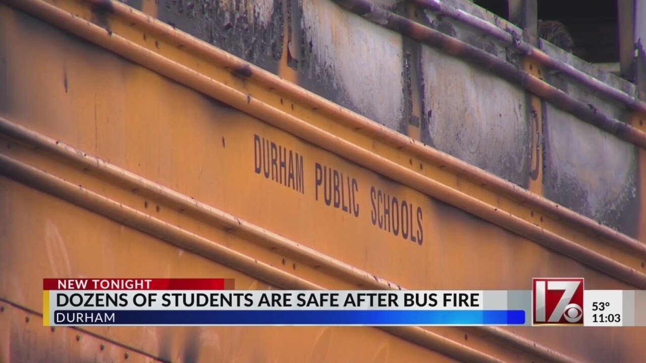 Durham school bus destroyed by massive fire, 28 students saved