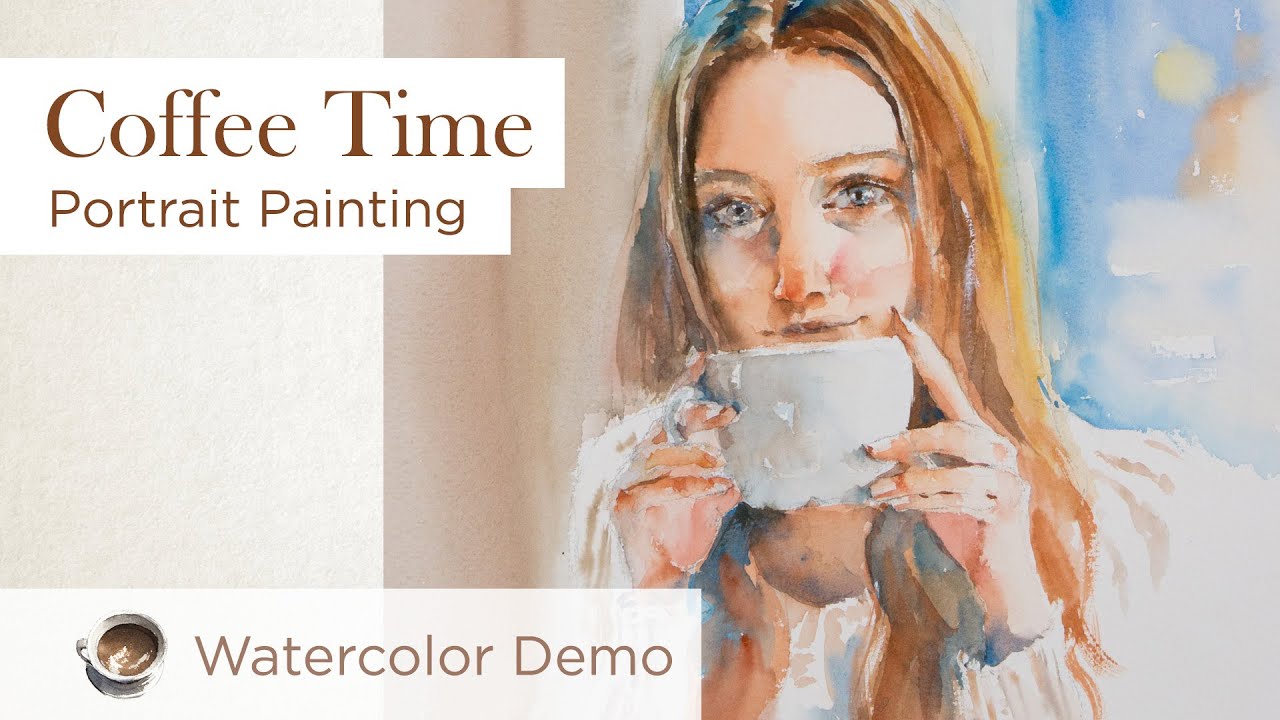 Watercolor Portrait - Coffee Time