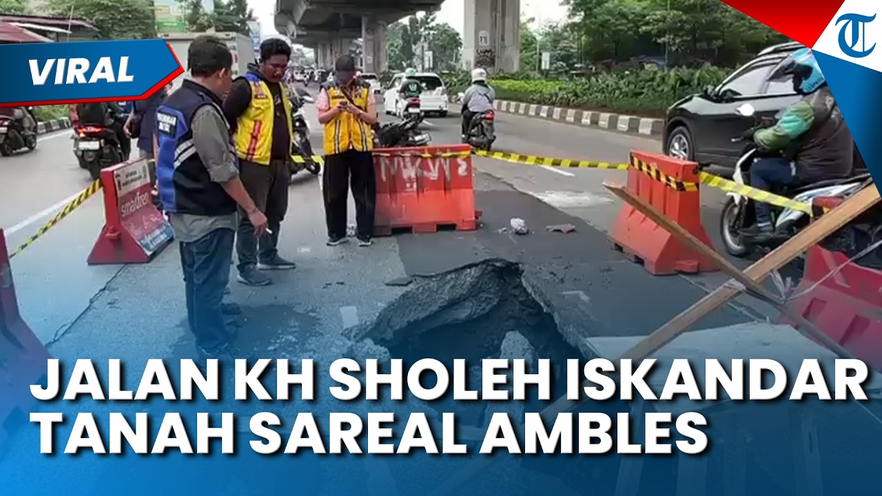 JALAN KH SHOLEH ISKANDAR AMBLES di Bagian Tengah, Arus Lalu Lintas di Tanah Sareal Bogor Tersendat