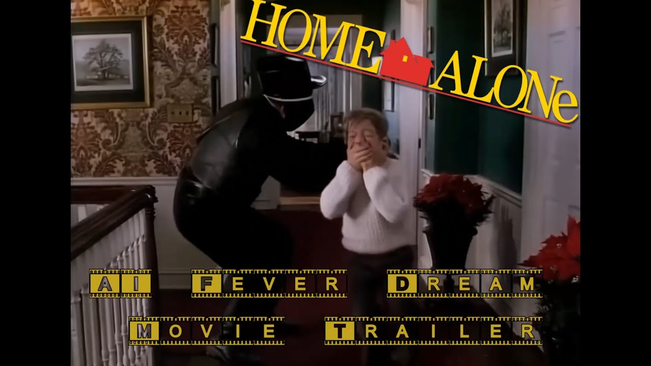 Home Alone but the movie trailer is an AI fever dream