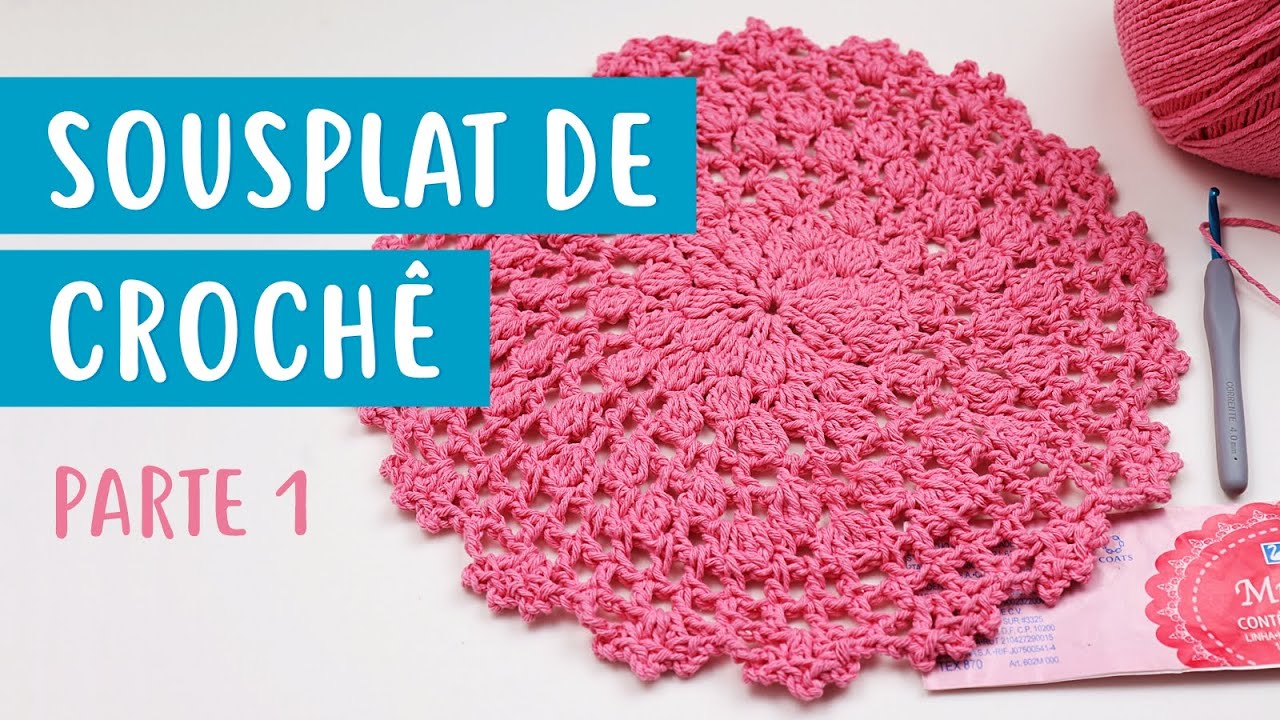 Sousplat de Crochê ROSA  passo a passo (Parte 1/2) - Wagner Reis