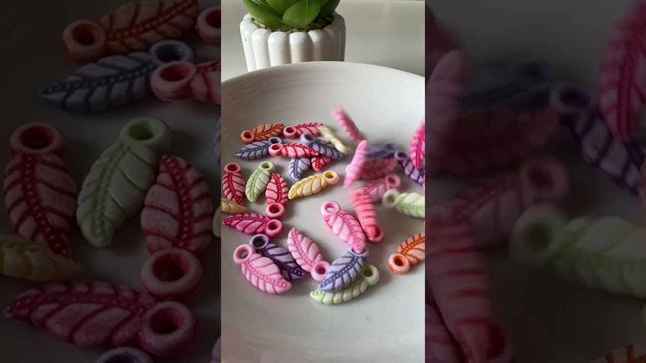 Leaf charms beads Mix Colors for DIY Beading Jewelry Crafts.