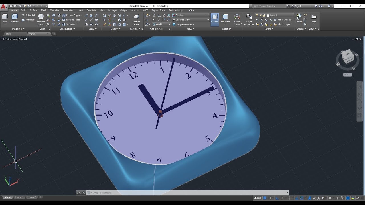 Autocad 3D, how to drawing 3D watch