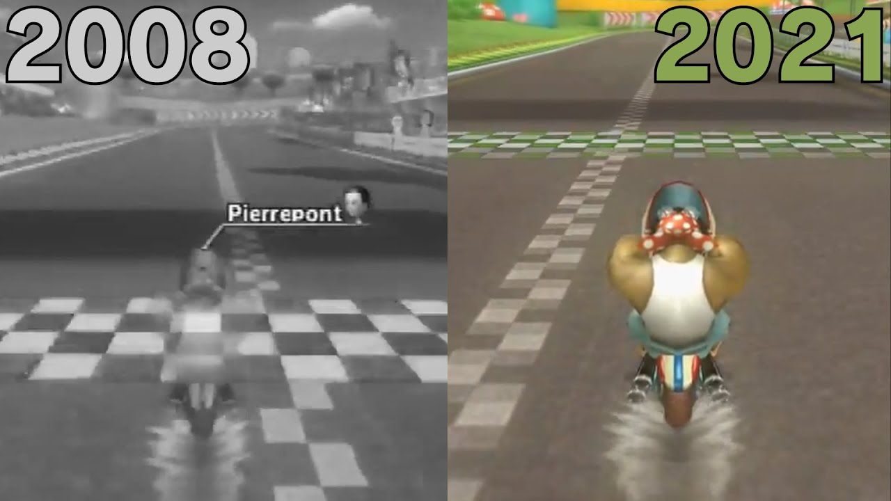 Evolution of Mario Kart Wii Luigi Circuit World Records (2008-2021)