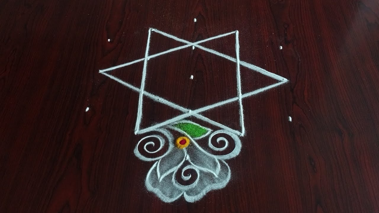 2 beautiful daily kolams ⚛️ (5×3) dot's...