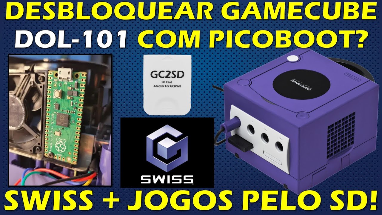 COMO DESBLOQUEAR GAMECUBE DOL-101 COM O PICOBOOT DO ALIEXPRESS? TUTORIAL SWISS + JOGOS PELO SD CARD