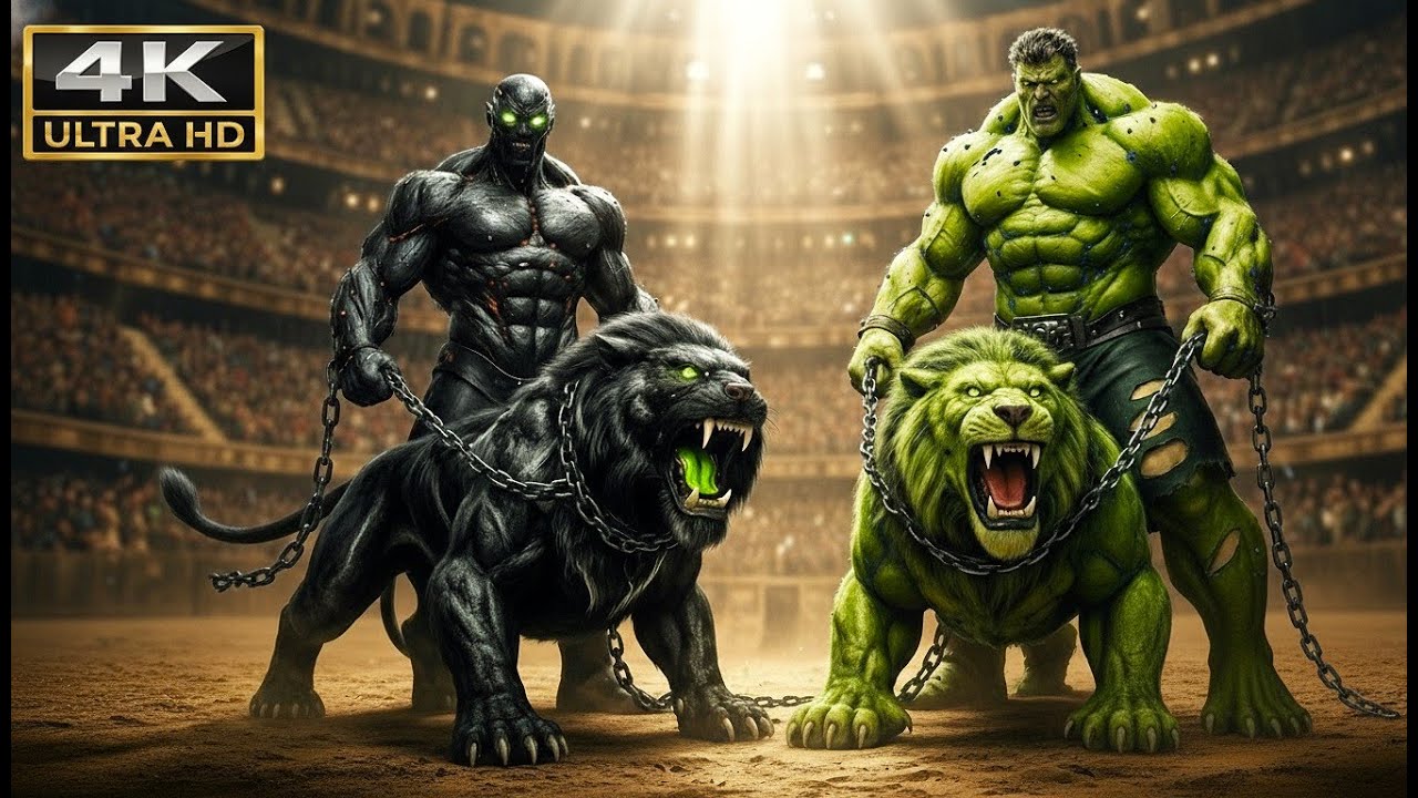 HULK vs LEGENDARY VENOM 🦁🔥 Ultimate Lion Arena Battle | Power, Darkness & Final Winner