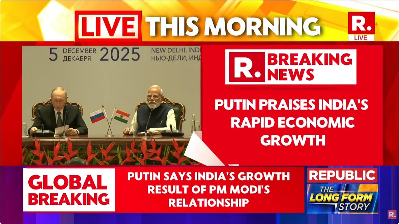 BREAKING LIVE: Putin Lauds India's Rapid Economic Growth, Credits PM Modi's Leadership For Success