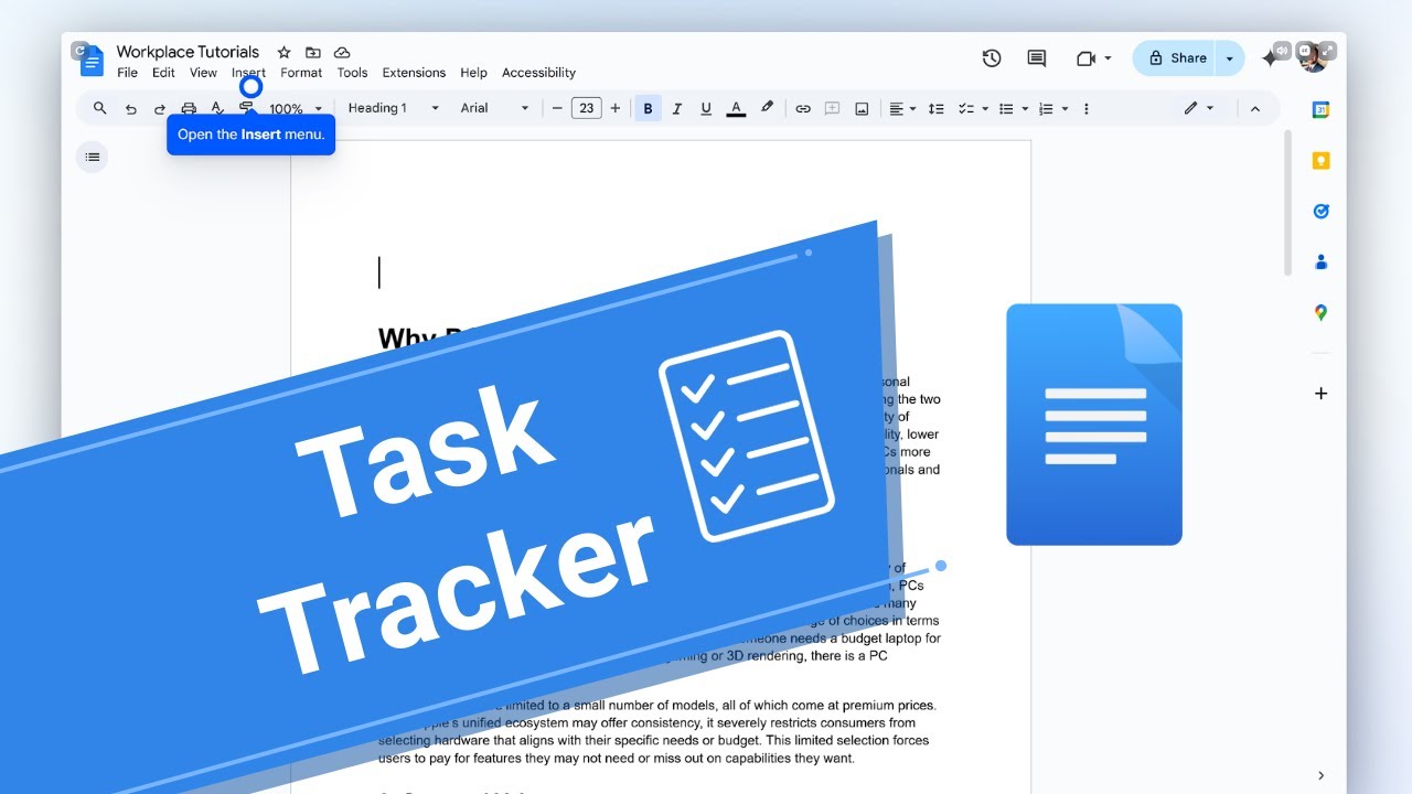 How to add a task tracker to Google Docs