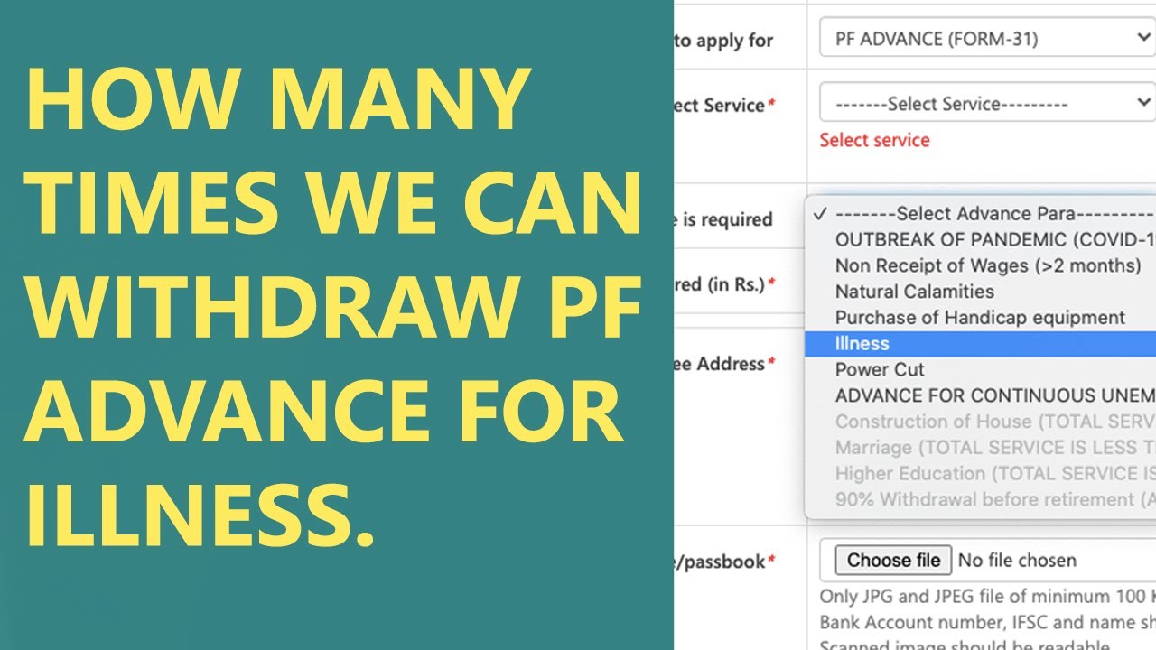 How Many Times We can Withdraw PF Advance for Illness