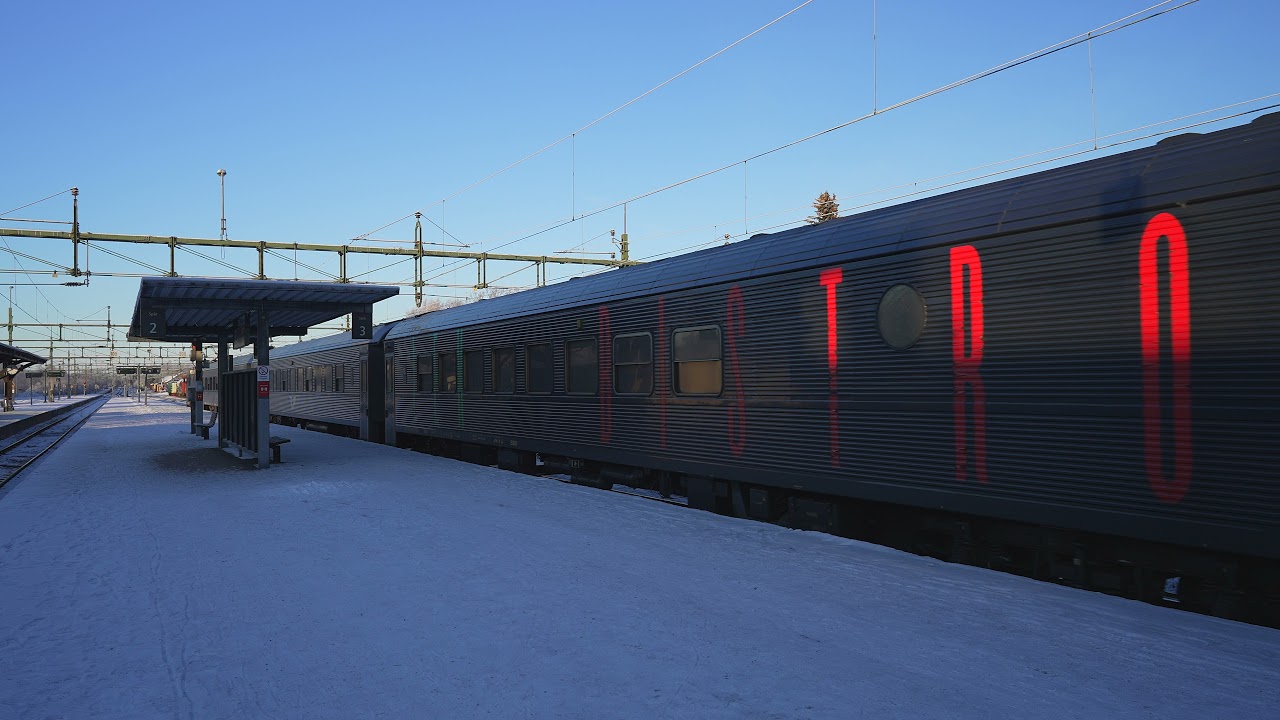 Sweden, Sala, arriving by train + winter walk