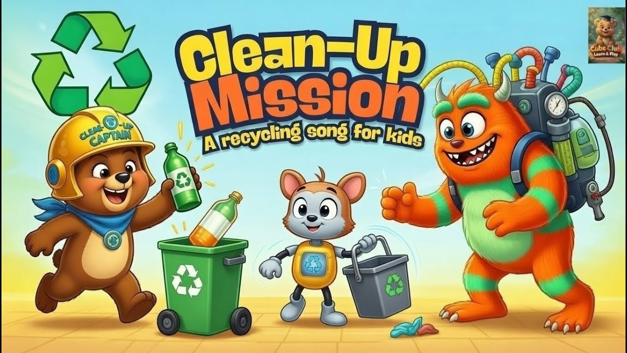 Clean-up Mission | Recycling Song for Kids | Cubs Club Learn & Play