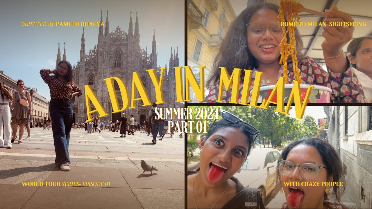 එන්න අපිත් එක්ක bus එකේ Milan යන්න🫣🚎 Rome to Milan one day tour🛣️🥂🥳Duomo di Milano ⛪️ 