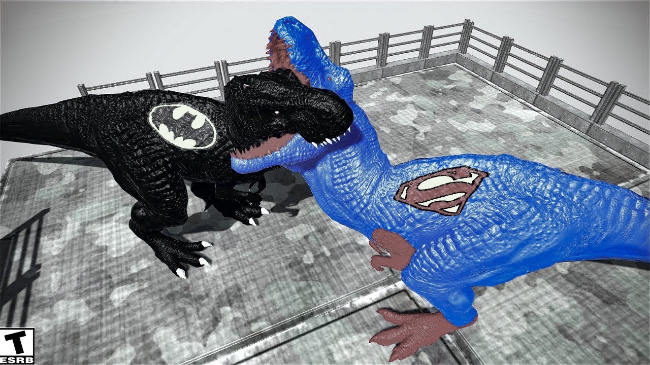 SUPERMAN T-REX DEATH FALL - Animal Revolt Battle Simulator