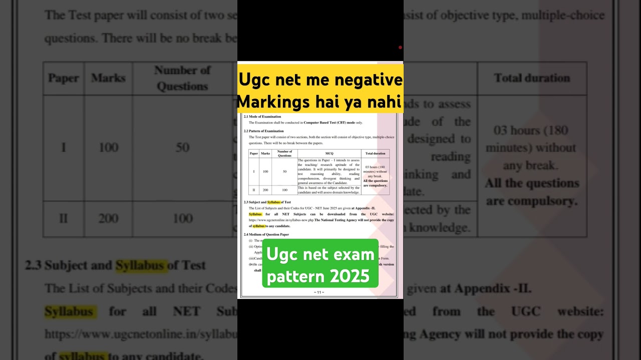 kya ugc net exam me negative Markings hai ya nahi|ugc net exam pattern 2025 #shortsfeed#shorts#short