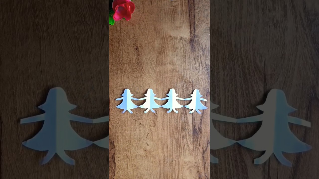 How to Make Paper Doll Chain | Dancing Girls #diy #shorts
