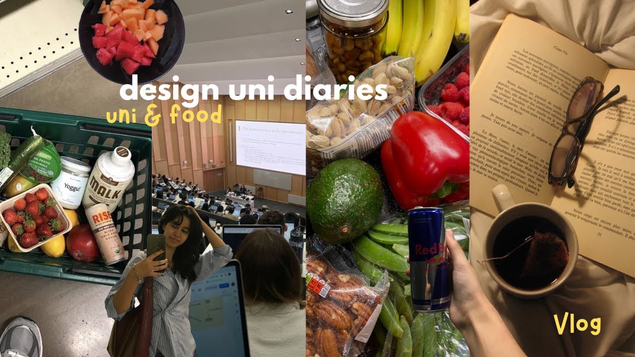 uni diaries 🐰🥯what i eat in a day as a student , yoga, library, gym, lectures….🫐