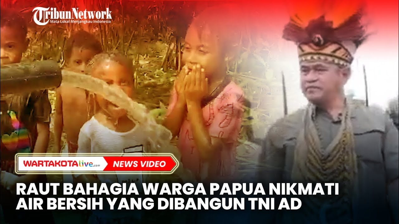 Raut Bahagia Warga Papua Nikmati 44 Titik Air Bersih yang Dibangun TNI AD