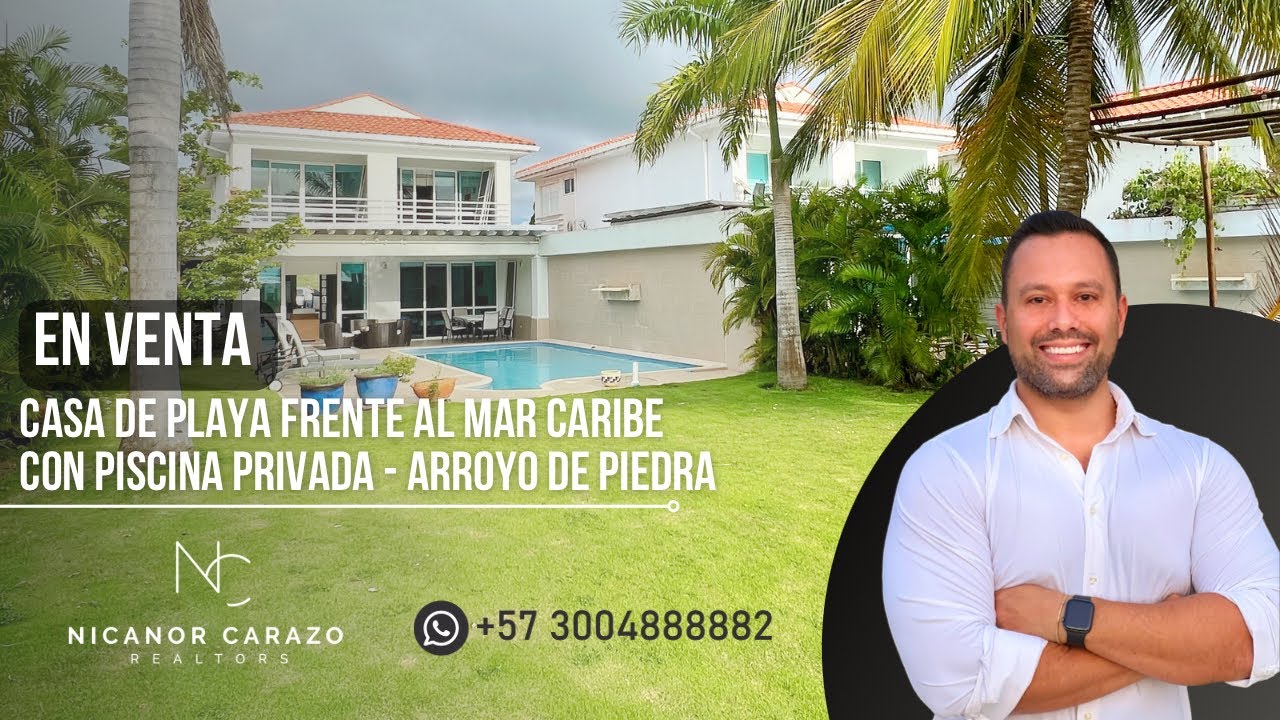 🚩 VENTA casa de playa frente al Mar Caribe en conjunto cerrado ubicado arroyo de piedra #Cartagena