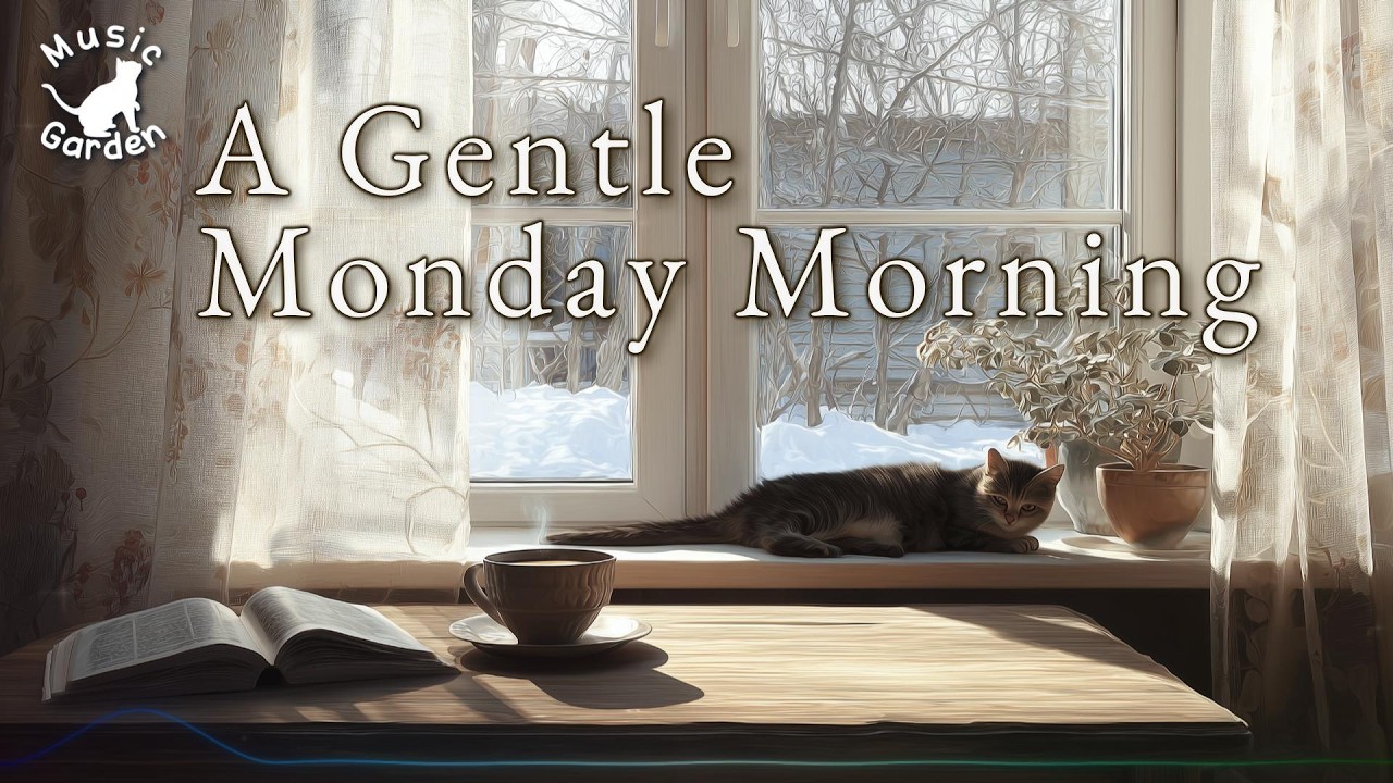A Gentle Monday Morning | Quiet Winter Light, Cat by the Window & Calm Piano to Start Slowly (3h)