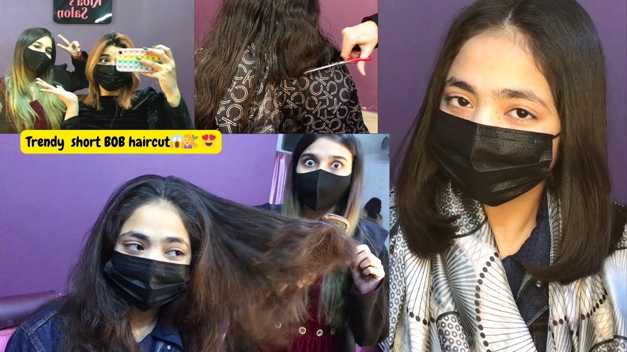 Cutting extreme long hair to short Trendy  shoulder cut bob😱😍💇‍♀️ ||vlogs with Rida n Hoori