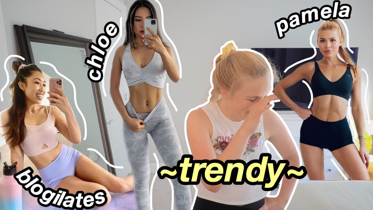 COMPARING THE INTERNET'S ~trendiest~ INFLUENCER WORKOUTS | Chloe Ting, Pamela Reif, Blogilates