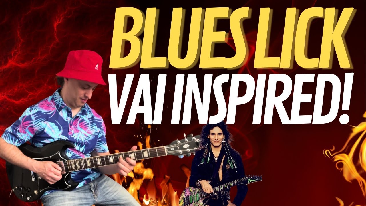 Steve Vai Inspired Blues Lick (3 Notes Per String Pentatonic)