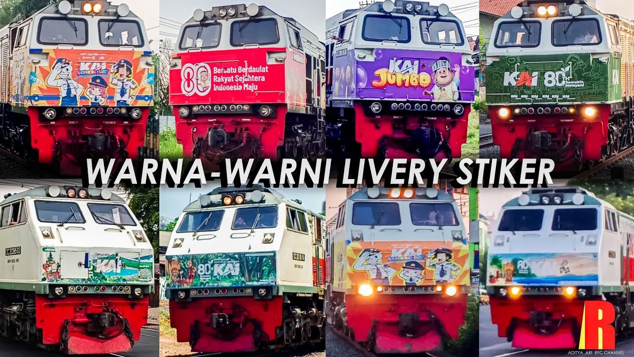 Koleksi Hunting Aneka Livery Warna-Warni Stiker Tematik Kereta Api di Surabaya & Sidoarjo
