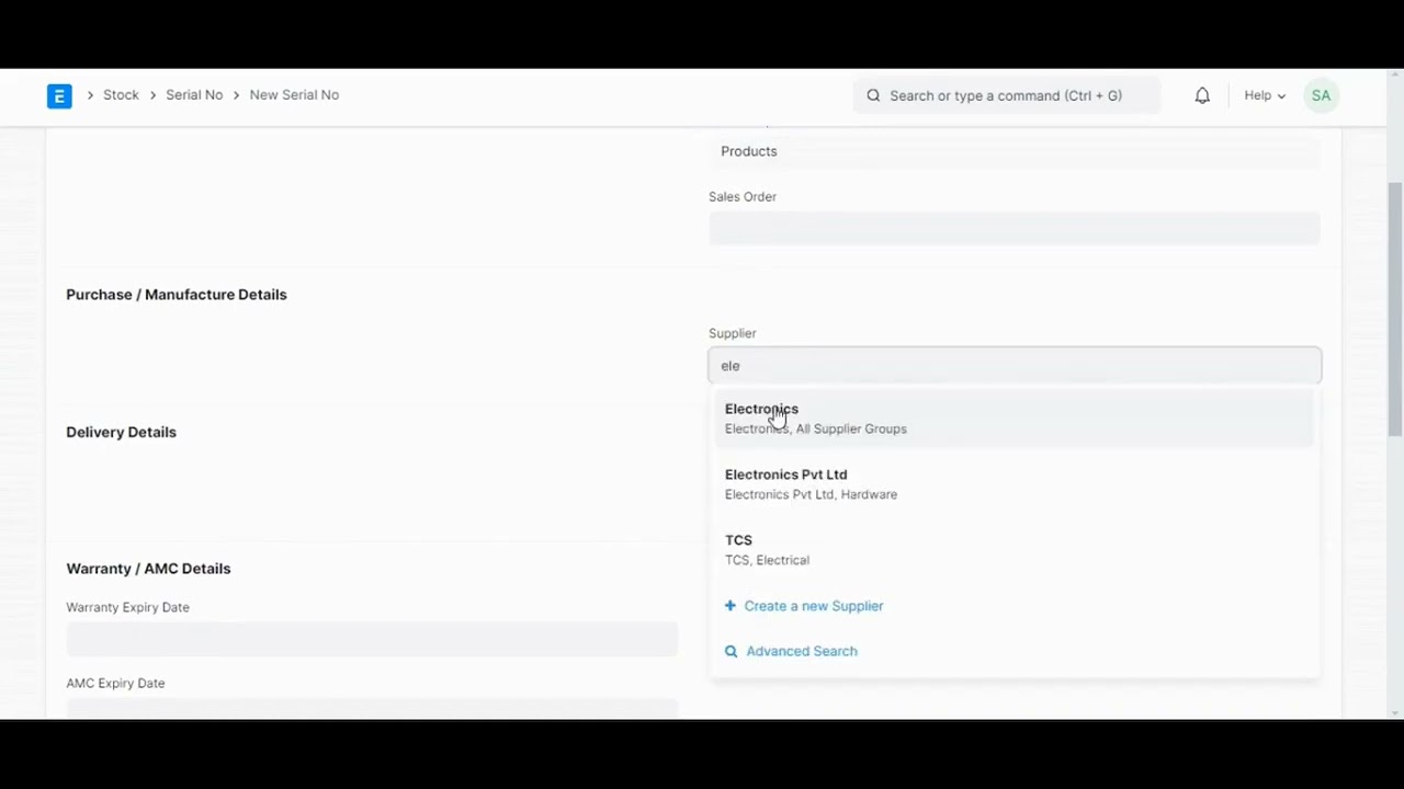 Automatic & Manual Creation of Serial & Batch Numbers in ERPNext