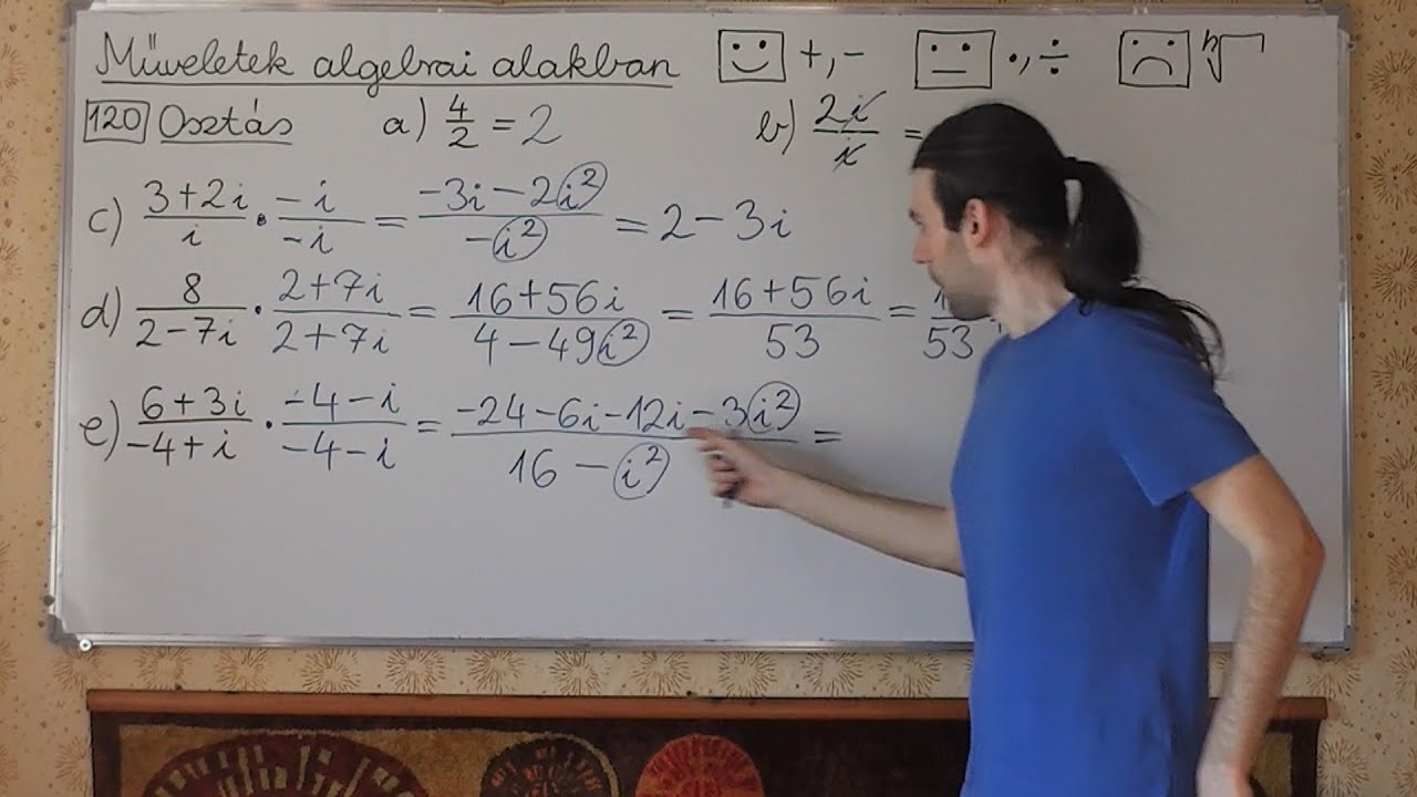 Matematika 1. 11/05.  Komplex számok - műveletek algebrai alakban