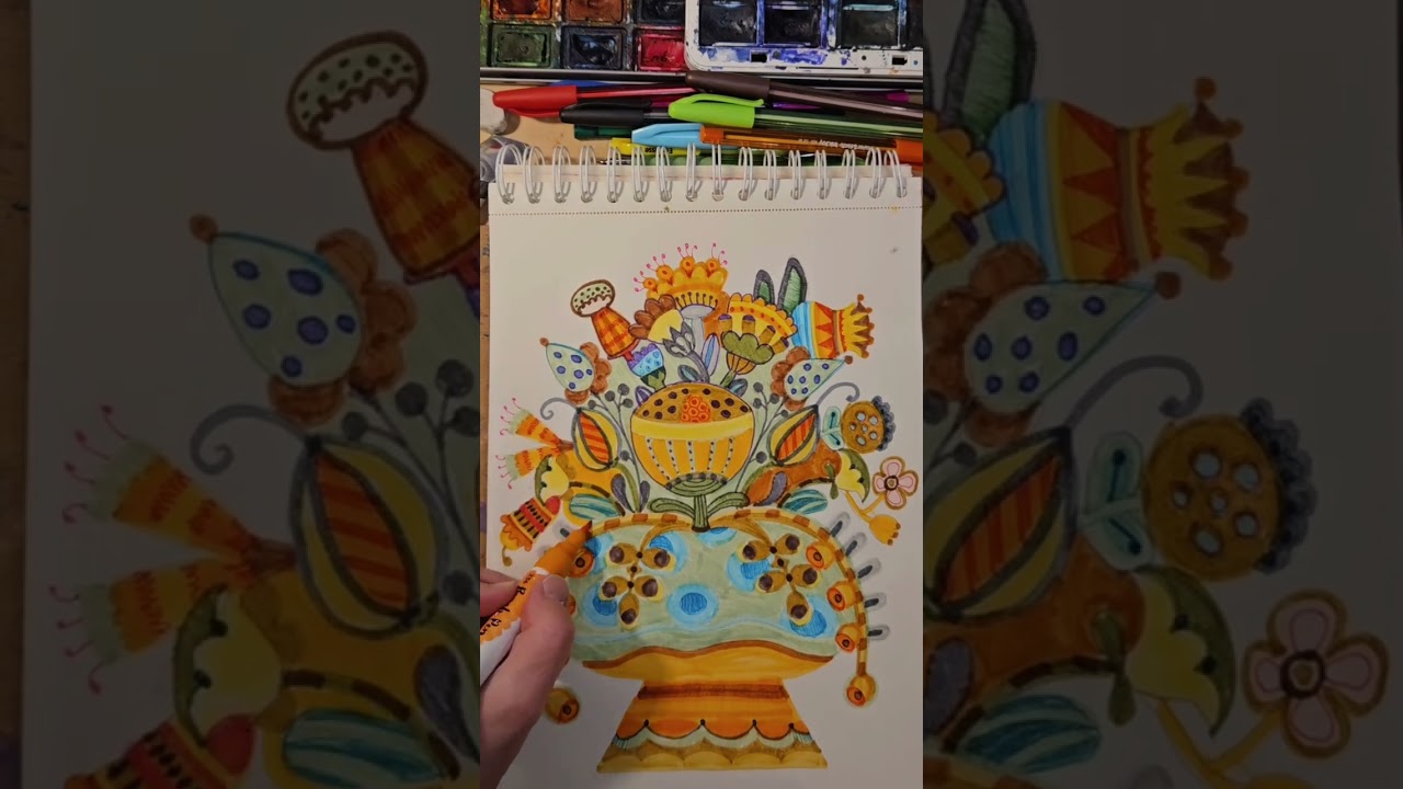 #easyart #flowers #kawaii #fastart #postcard #легко #букет #фломастерами #цветы #фантазируем 