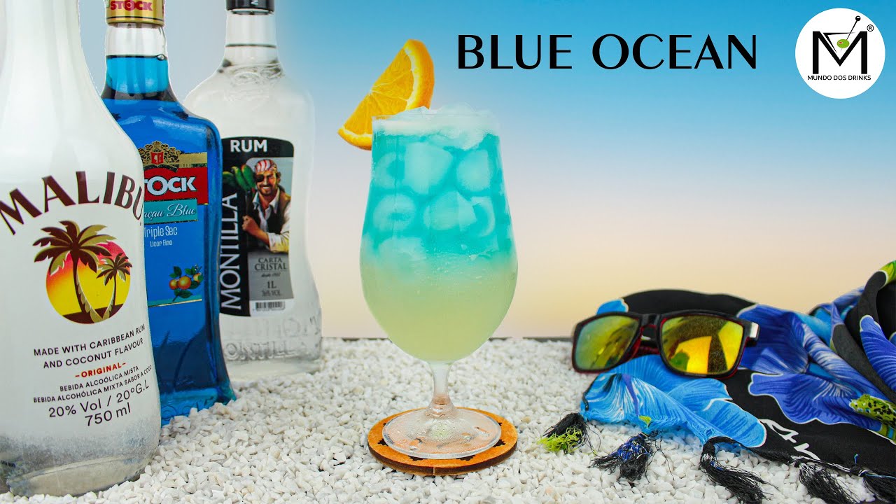COMO FAZER O BLUE OCEAN - DRINK COM RUM, COCO, ABACAXI E !🍹🍹🍹🍹🍹🍹