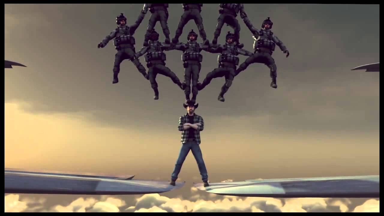 Chuck Norris Plane Split Stunt (The epic christmas split)
