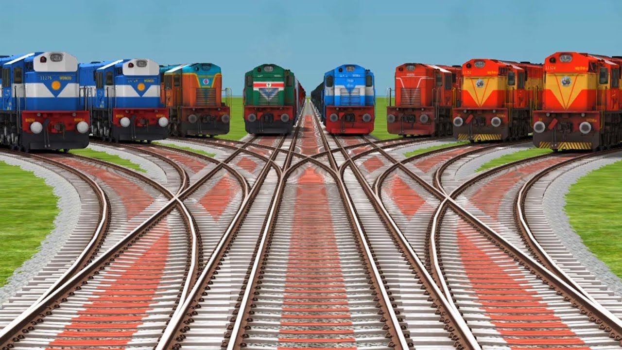 8 Indian Train Crossing 3d Gameplay Railgadi || At On Passenger Express Train Branch Railways