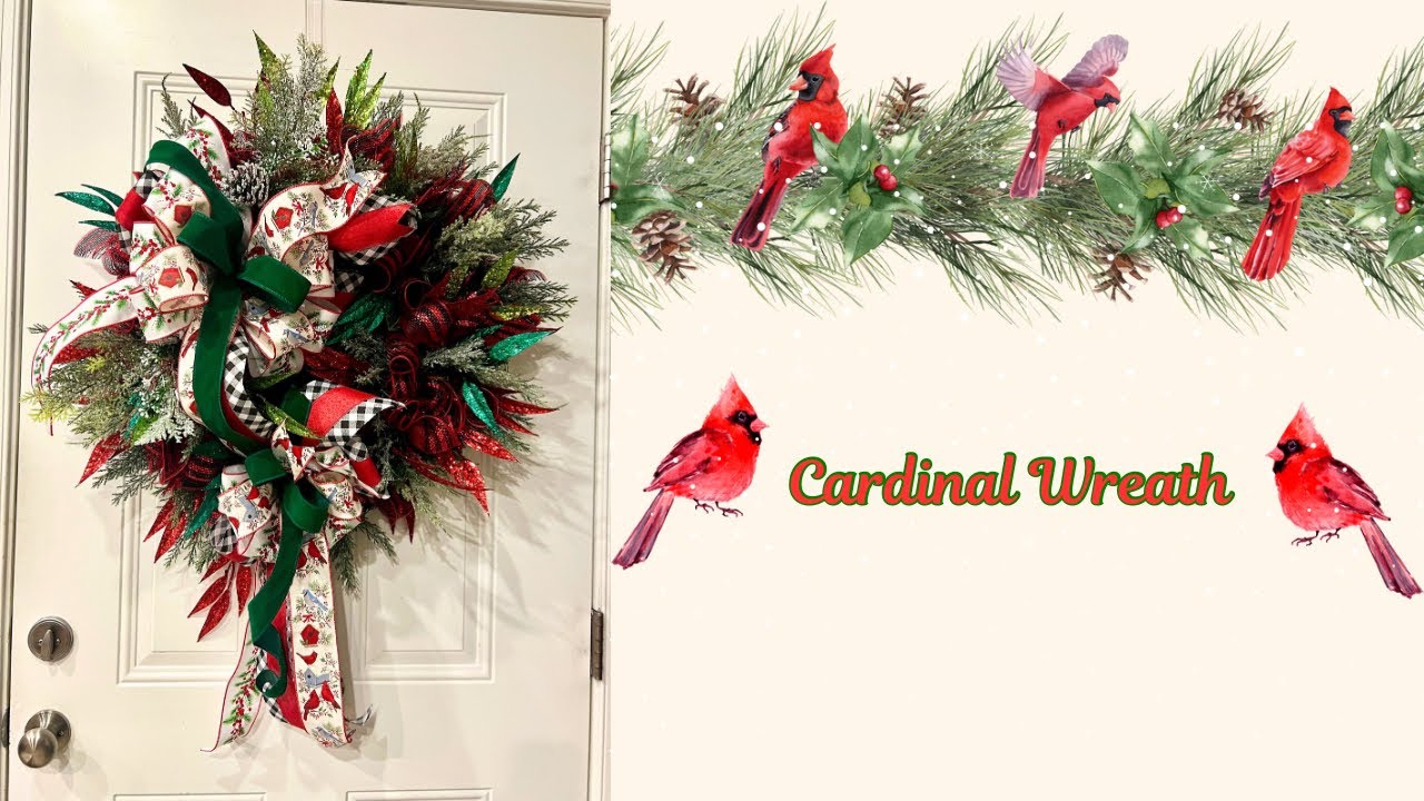 Cardinal Wreath |Stunning Wreath with Evergreen Base |Crafting with Hard Working Mom