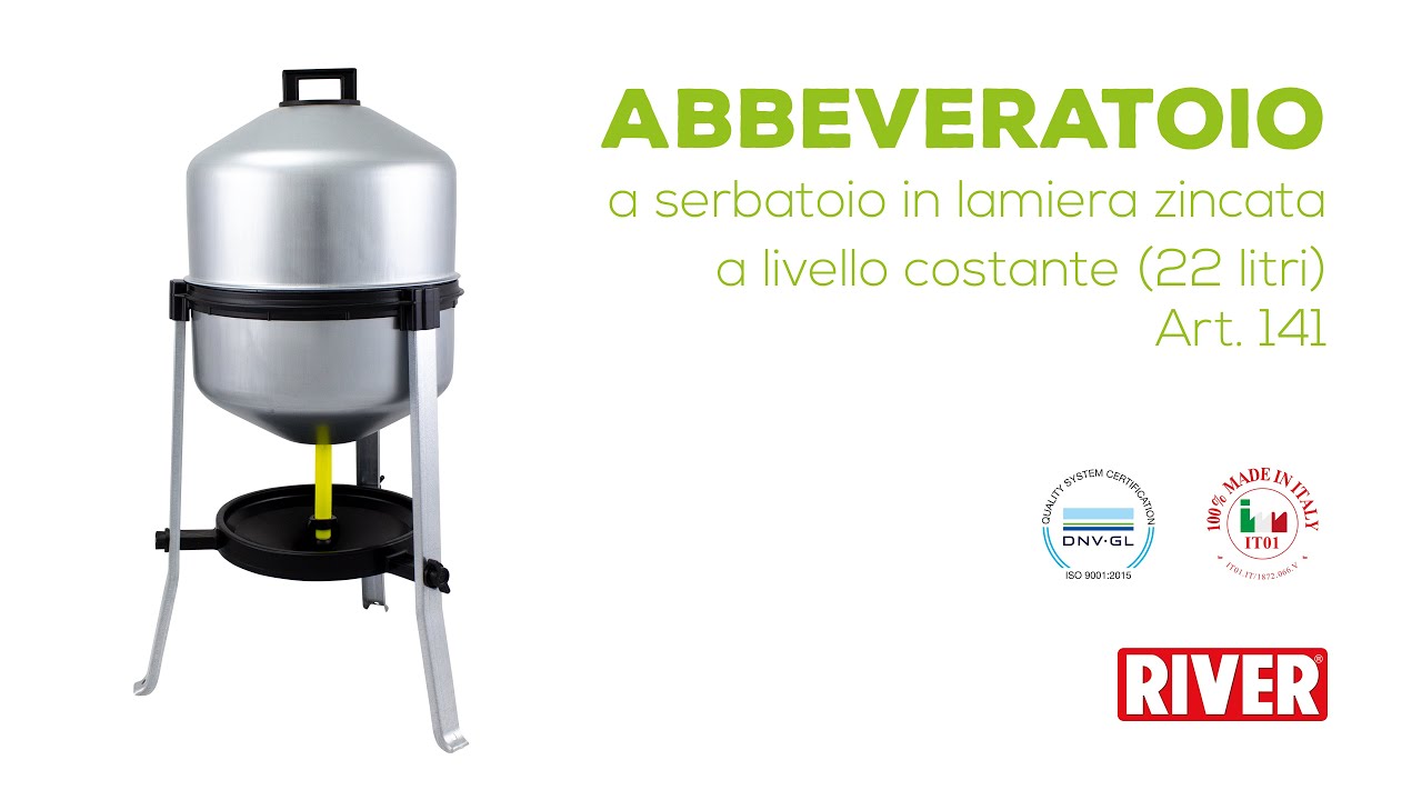 Abbeveratoio per Polli e Galline in lamiera zincata tipo 30 litri a livello costante - Art. 141