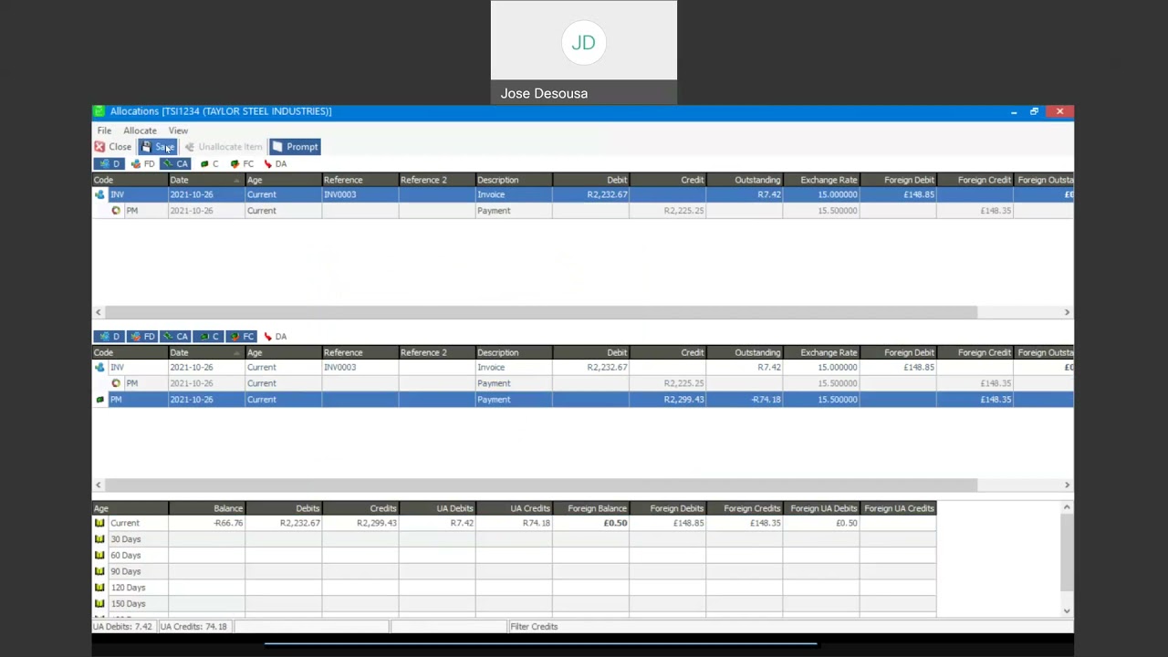 Sage 200 Evolution Profit or Loss on Exchange Transactions