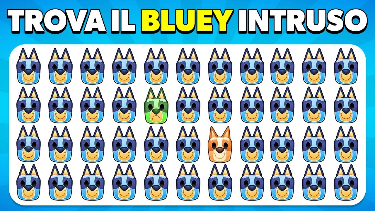 Trova l'intruso - Edizione Bluey 🐶💙 | Quiz Emoji | Trova le differenze