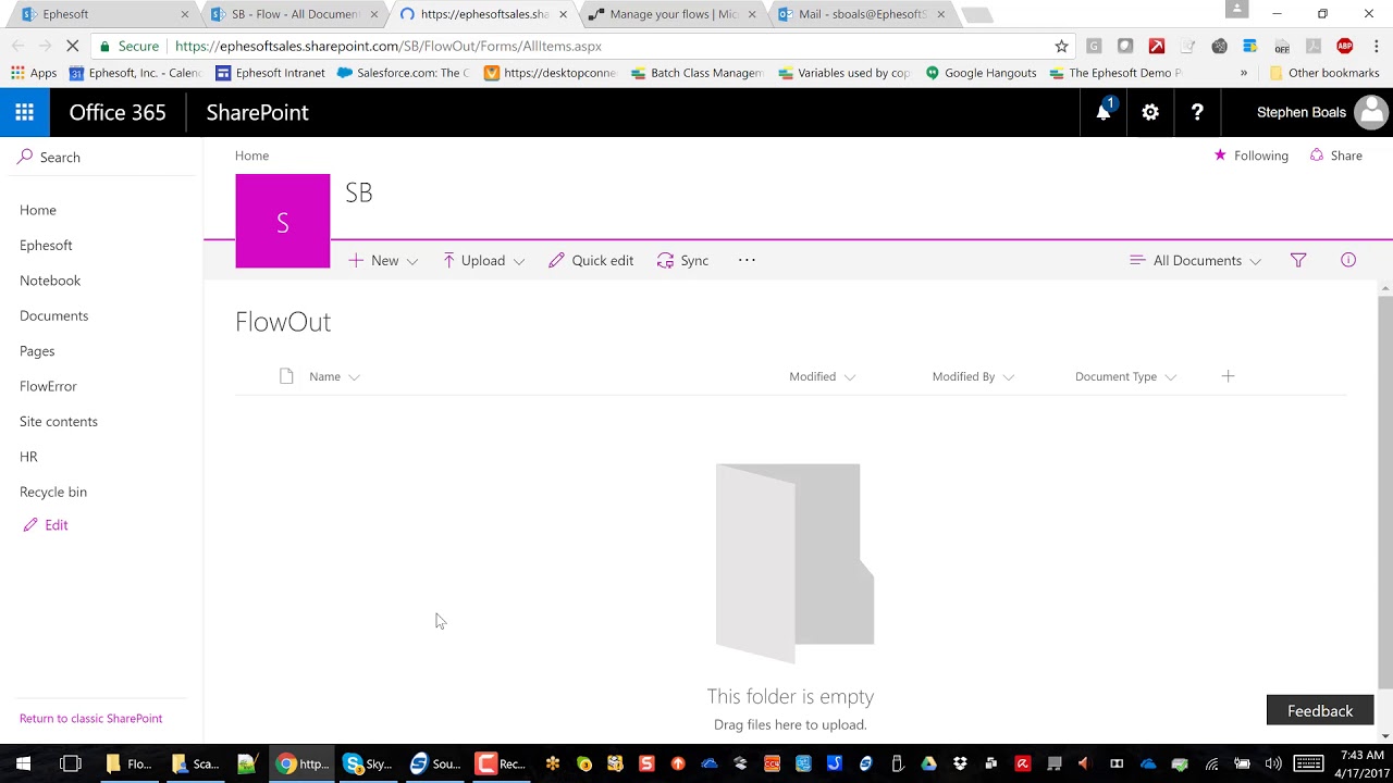 Microsoft Flow and Ephesoft Transact Web Services in SharePoint Online