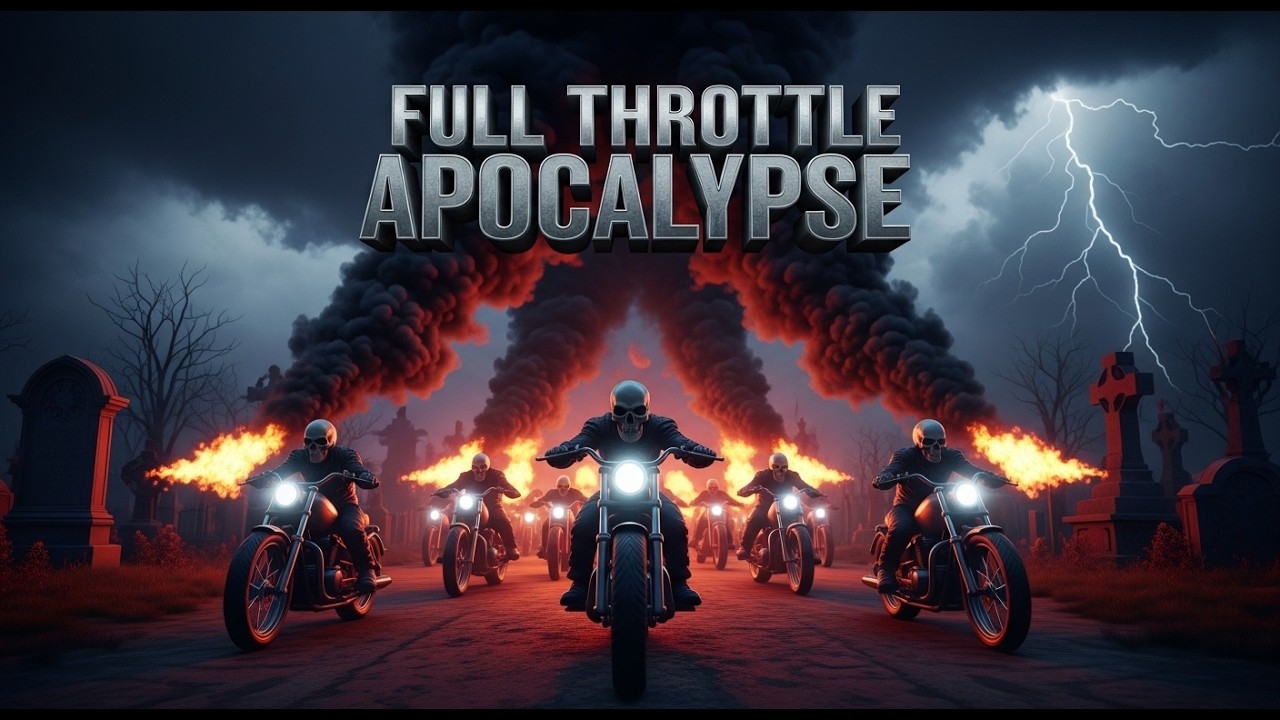 Hellfire Skull Rider #HellRide #IronSkull #HorrorMetal #FlamingBiker #FullThrottle