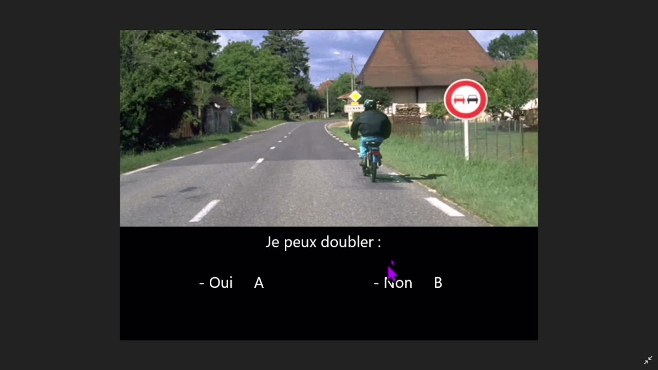 Correction questions d'examen du code de la route : série 1