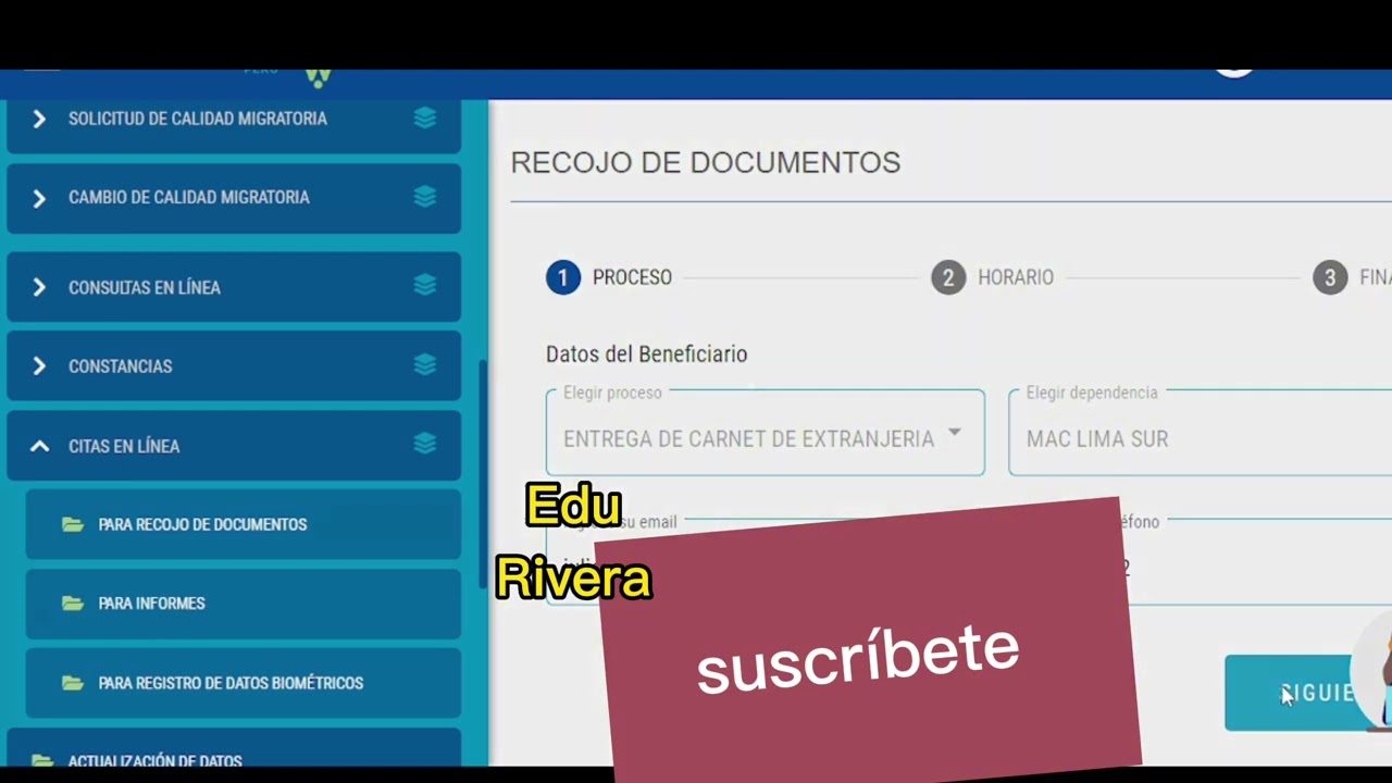 Citas de recoger carnet Migraciones Perú /problemas y soluciones