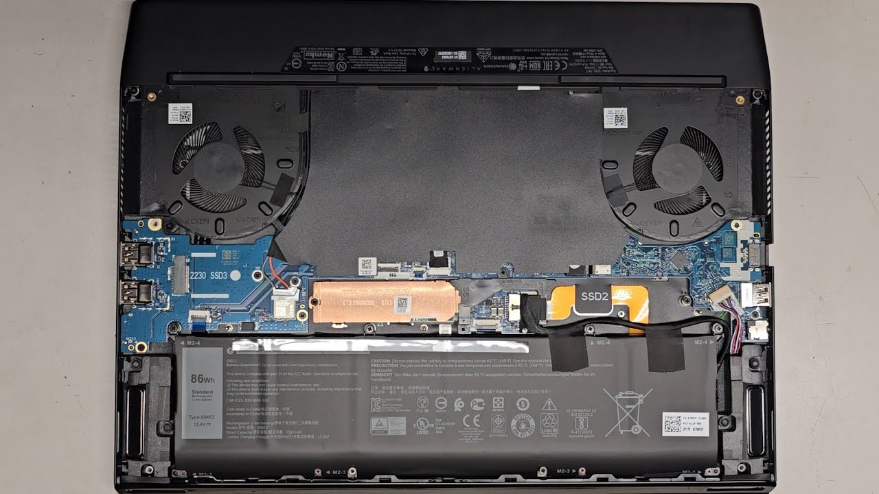 Dell Alienware M15 R3 Disassembly SSD Hard Drive Upgrade Battery Replacement Repair Quick Look