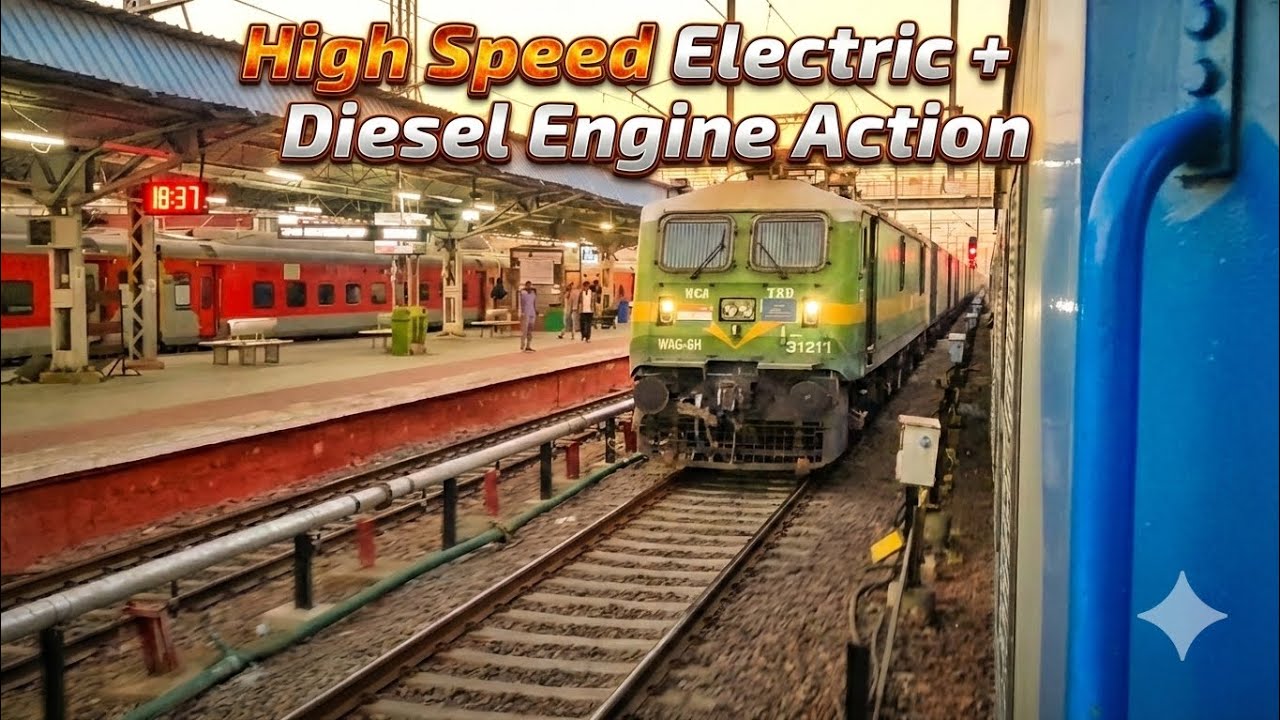 Electric और Diesal लोको के साथ तेजी से गुजरी Goods Train | TKD WAG 9H + ABR WDG 4 😎 #indianrailways