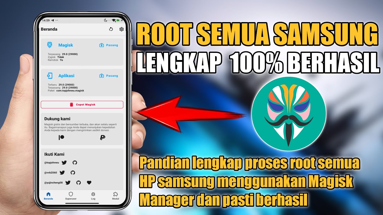 TUTORIAL LENGKAP CARA ROOT SEMUA HP SAMSUNG 100% BERHASIL VIA MAGISK MANAGER