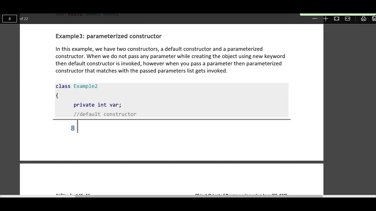 OOP Wk 08 5  Argument constructor