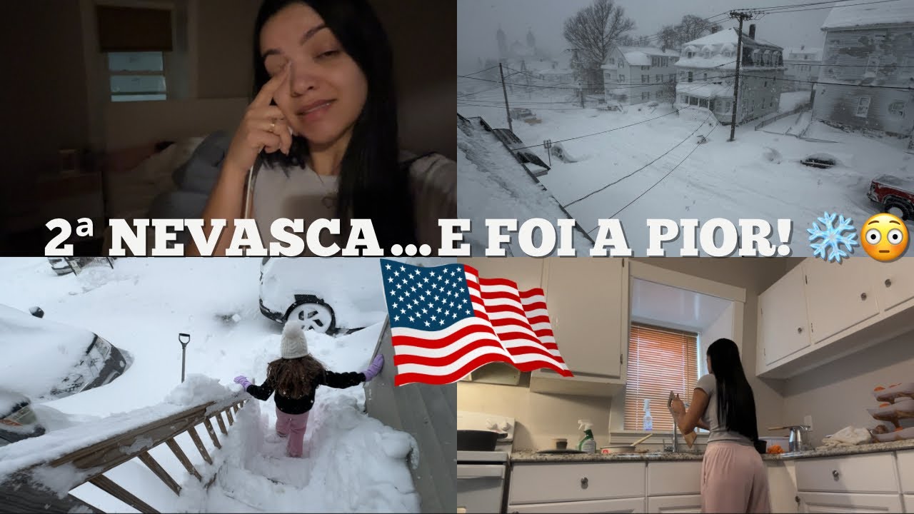 A SEGUNDA NEVASCA CHEGOU COM TUDO ❄️🇺🇸 VLOG DO MEU DIA NOS EUA 🥶